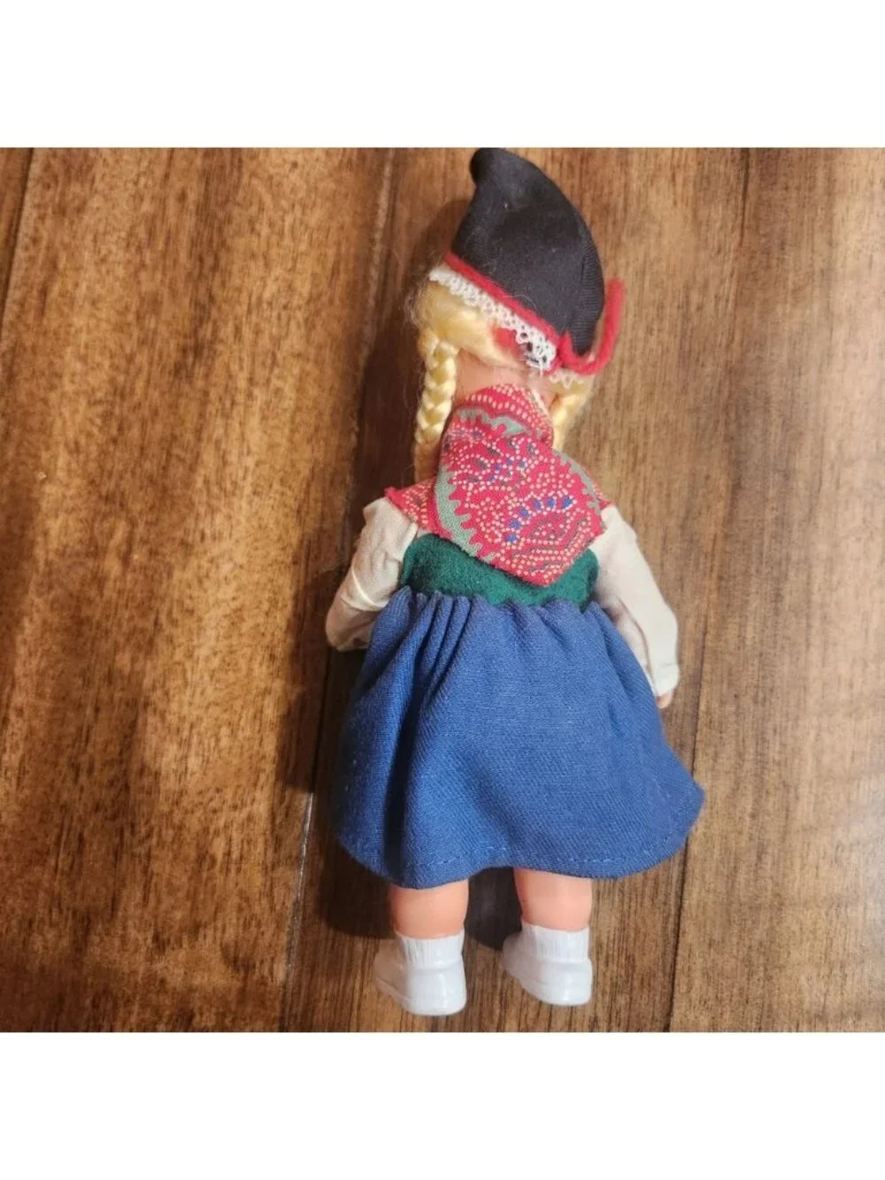 Vintage‎ Western Germany Souvenir Doll Blonde Braids Traditional Folk Costume